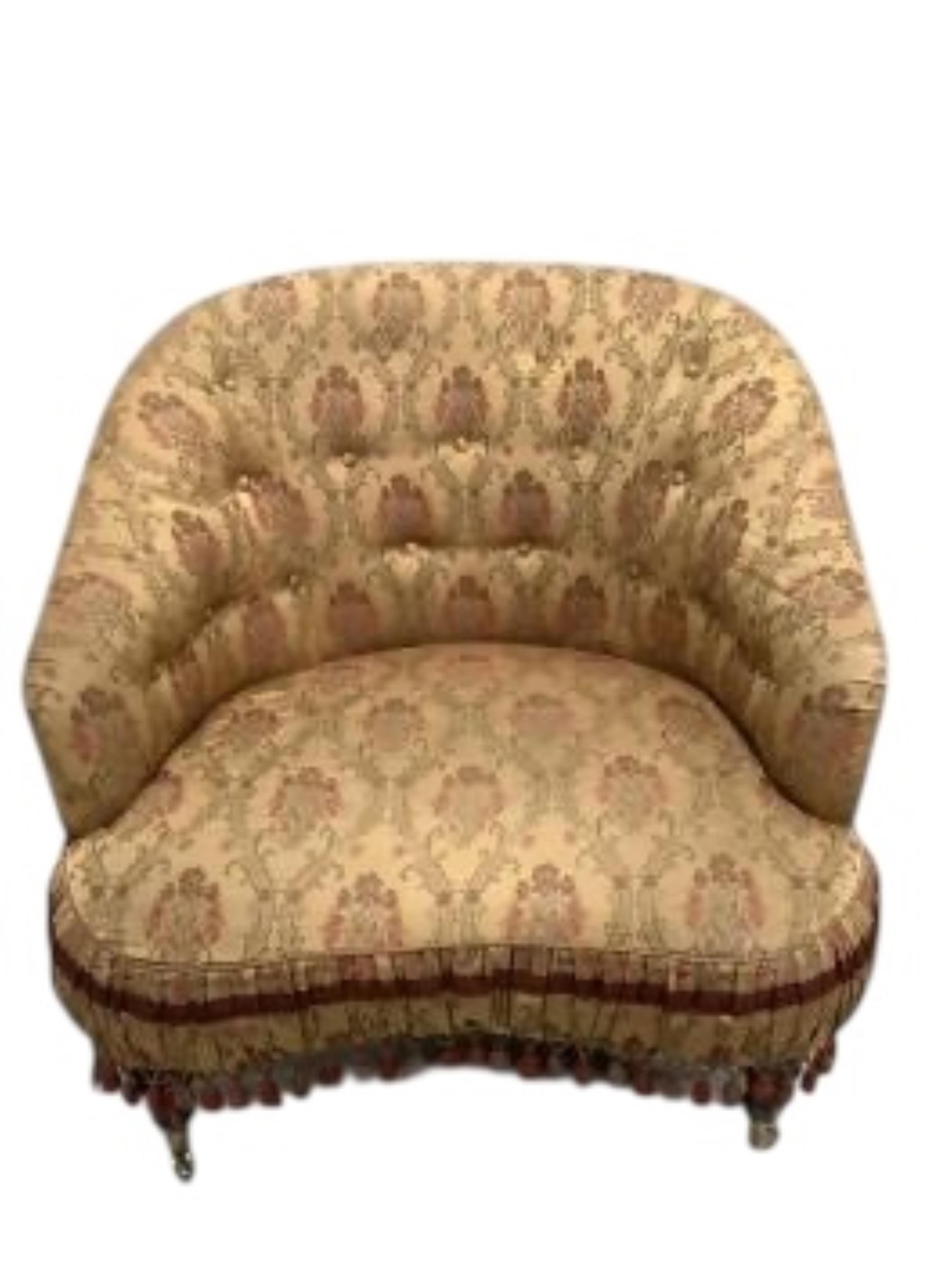 A pair of Provosi upholstered 'Tuffet' armchairs, width 94cm, depth 82cm, height 86cm